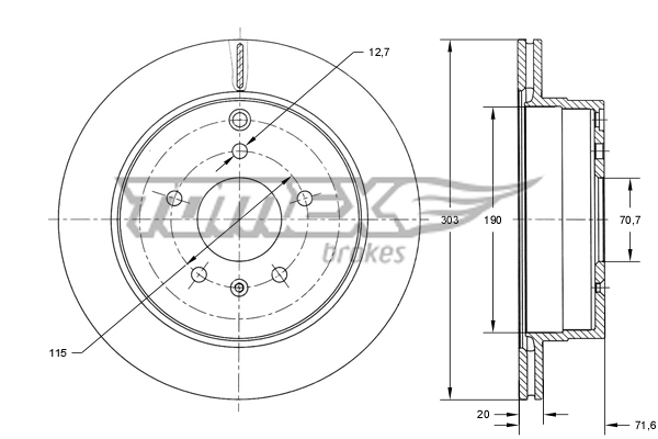 Brzdový kotúč TOMEX Brakes